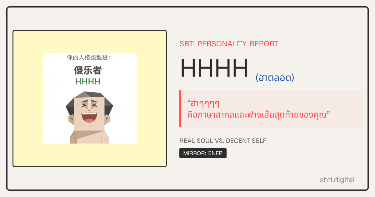 SBTI HHHH (ฮาตลอด) | SBTI เทสบุคลิก